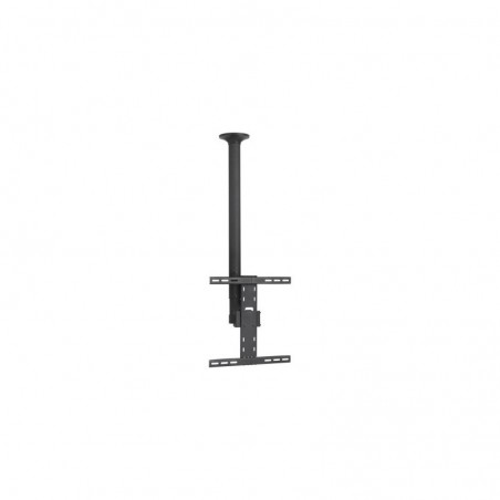 Silla fija Villalgordo bali negro chasis cromo con brazos