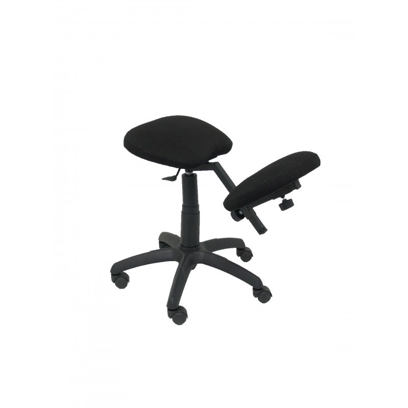 Silla Alocén malla negra asiento bali naranja oscuro brazos regulables cabecero fijo