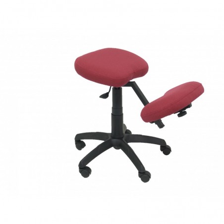 Silla Alocén malla negra asiento bali naranja brazos regulables cabecero fijo