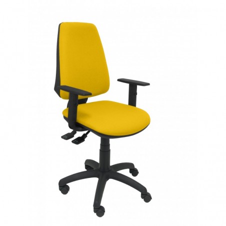 Silla fija Villalgordo similpiel gris chasis negro con brazos