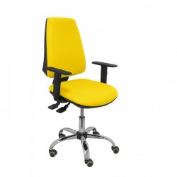 Silla Alocén malla negra asiento similpiel azul brazos regulables cabecero fijo