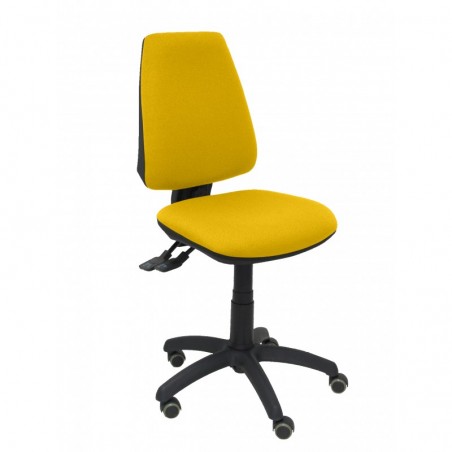 Silla Alocén malla negra asiento similpiel pistacho brazos regulables cabecero fijo