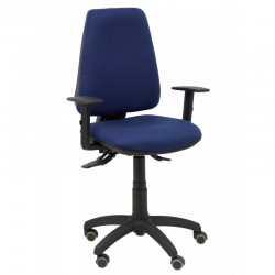 Silla Alocén malla negra asiento similpiel amarillo brazos regulables cabecero fijo