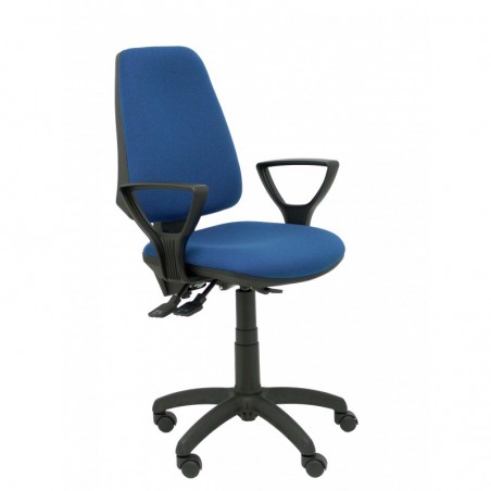 Silla Alocén malla negra asiento similpiel rojo brazos regulables cabecero fijo