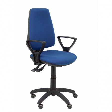 Silla Alocén malla negra asiento similpiel granate brazos regulables cabecero fijo