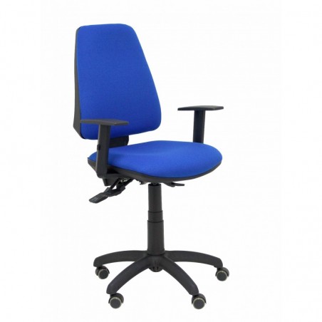 Silla Alocén malla negra asiento similpiel rosa brazos regulables cabecero fijo