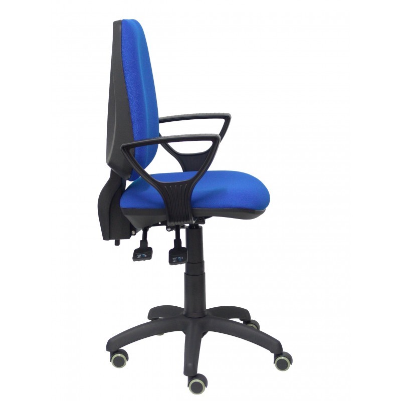 Silla Alocén malla negra asiento similpiel blanco brazos regulables cabecero fijo
