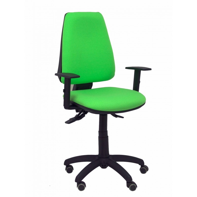 Silla Cilanco blanca malla blanca asiento bali blanco brazo regulable base cromada ruedas de parqué