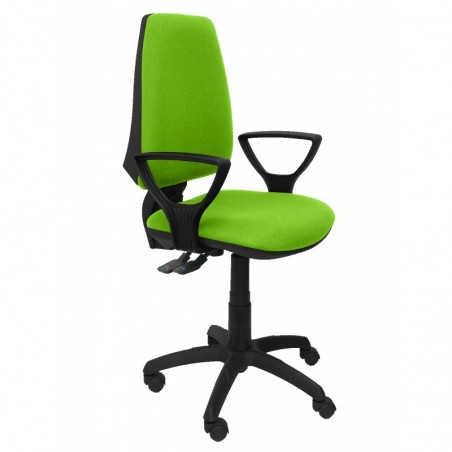 Silla Cilanco blanca malla blanca asiento bali azul cielo brazo regulable base cromada ruedas de parq ué