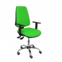 Silla Cilanco blanca malla blanca asiento bali gris brazo regulable base cromada ruedas de parqué