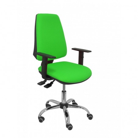 Silla Cilanco blanca malla blanca asiento bali gris brazo regulable base cromada ruedas de parqué