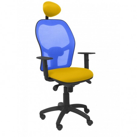 Silla Ayna similpiel azul brazos regulables