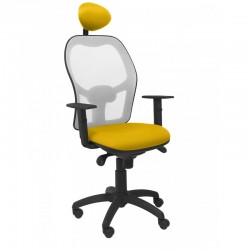 Silla Elche blanca asincro bali gris claro ruedas de parqué