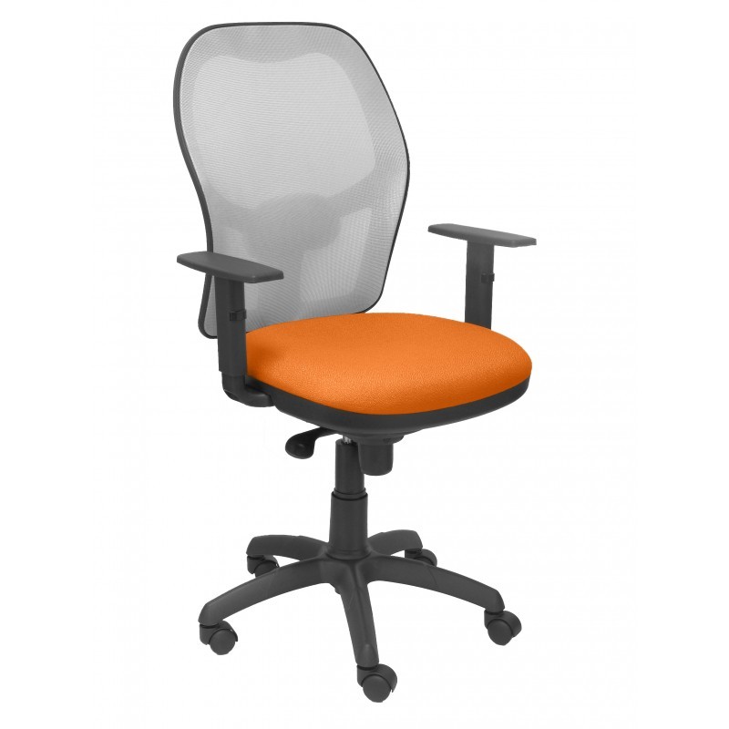 Silla Elche blanca asincro bali naranja ruedas de parqué