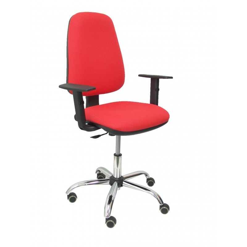 Silla Sierra S bali blanco con brazos regulables base poliamida negra