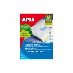 Caja 100 hojas etiquetas blancas sin márgenes-láser/láser de color/inyección de tinta/fotocopiadoras-105x37 mm tico lp4w-...